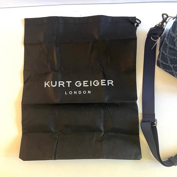 Kurt Geiger NWT, Denim Navy Blue, Quilted Tote Bag, Crossbody - Picture 11 of 15